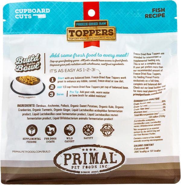 Primal Toppers Fish Freeze-Dried Raw Dog & Cat Food Topper