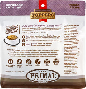Primal Toppers Turkey Freeze-Dried Raw Dog & Cat Food Topper