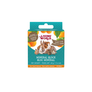 Living World Orange Flavour Mineral Blocks for Small Animals