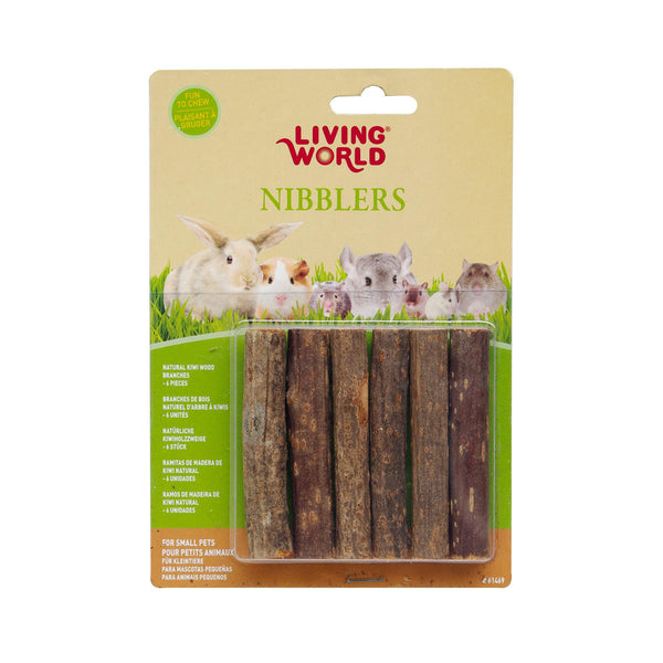 Living World Nibblers Wood Chews Kiwi Sticks for Small Animals