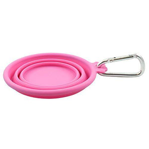 foufouBRANDS Gamelle de voyage pliable en silicone pour chiens, Rose