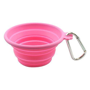 foufouBRANDS Gamelle de voyage pliable en silicone pour chiens, Rose