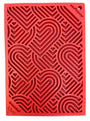 SodaPup eMat tapis de léchage à motif Love Hearts pour chiens Alimentateur lent, Rouge