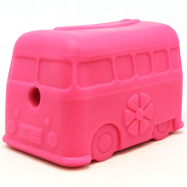 SodaPup MuttsKickButt Jouet distributeur de friandises Van rétro Surf's Up pour chiens, Rose, Grand Largeur