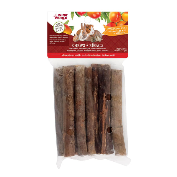 gâteries pour petits animaux Living World Chews Bâtonnets en bois de manguier