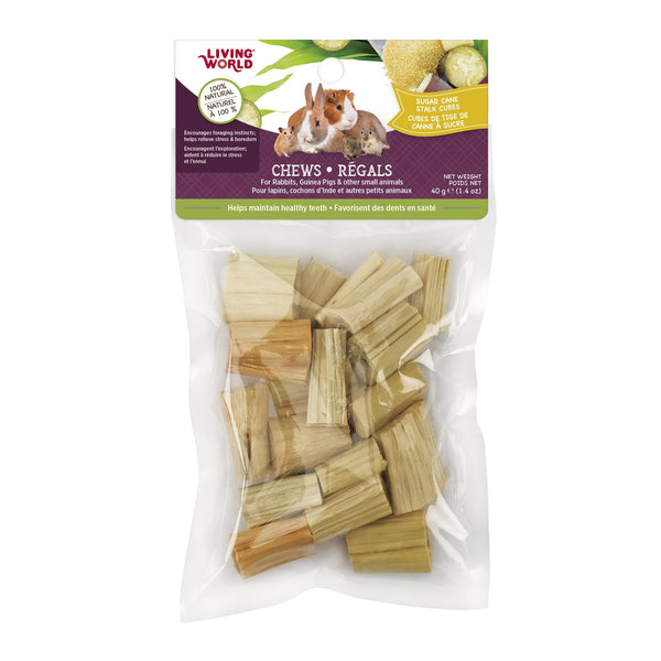 Living World Chews Sugarcane Stalk Cubes Small Animal Treats