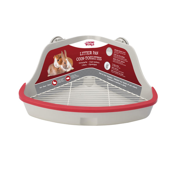 Living World Corner Litter Pan for Small Animals, Gray