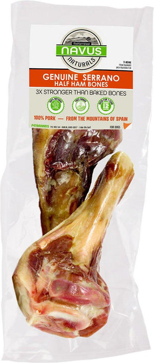 Navus Naturals Genuine Serrano Half Ham Bone Dog Treats