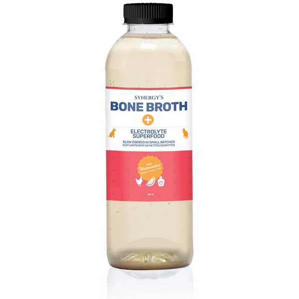 Totally Raw Pet Food Synergy Superaliment électrolyte au bouillon d’os pour animaux.