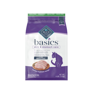 Blue Buffalo BLUE Basics Skin & Stomach Care Turkey & Potato Indoor Adult Grain-Free Dry Cat Food
