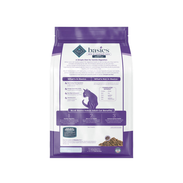 Blue Buffalo BLUE Basics Skin & Stomach Care Turkey & Potato Indoor Adult Grain-Free Dry Cat Food