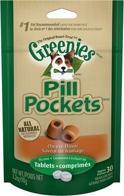 Greenies Pill Pockets Friandises pour chien saveur fromage en poche pour cachet.