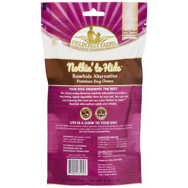 Fieldcrest Farms Nothin' to Hide Drumsticks Turkey Pack Dog Treats