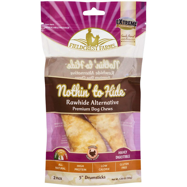 Fieldcrest Farms Nothin' to Hide Drumsticks Turkey Pack Dog Treats