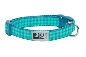 RC Pets Clip Dog Collar, Green Gingham