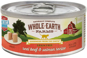Whole Earth Farms Grain-Free Real Beef & Salmon Pate Canned Cat Food