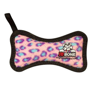 Tuffy Bone Dog Toy, Pink Leopard