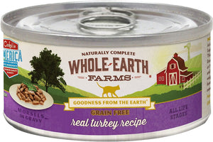 Whole Earth Farms Grain-Free Real Turkey Morsels in Gravy Canned Cat Food