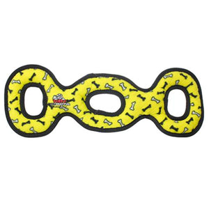 Tuffy Ultimate 3-Way Tug Dog Toy, Yellow Bones