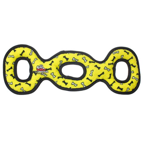 Tuffy Ultimate 3-Way Tug Dog Toy, Yellow Bones