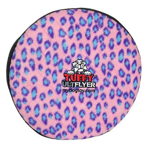 Tuffy Ultimate Flyer Dog Toy, Pink Leopard