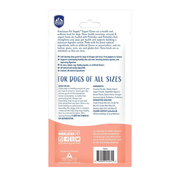 Himalayan Pet Supply Health & Wellness Yogurt Sticks Bacon Dog Treats
