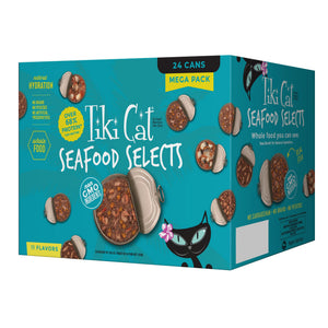Tiki Cat Mega Pack Seafood Selects Variety Pack Wet Cat Food, 2.8-oz, 24-pack