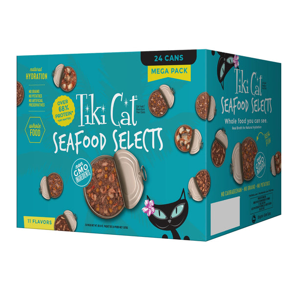 Tiki Cat Mega Pack Seafood Selects Variety Pack Wet Cat Food, 2.8-oz, 24-pack