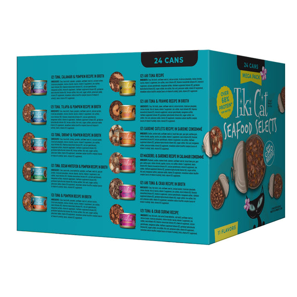 Tiki Cat Mega Pack Seafood Selects Variety Pack Wet Cat Food, 2.8-oz, 24-pack