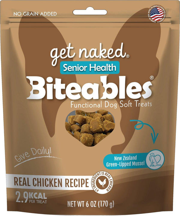 Get Naked Biteables Friandises pour chiens Senior Health Recette au vrai poulet
