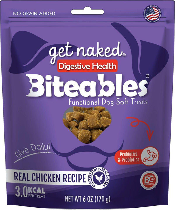 Get Naked Biteables Friandises pour chiens Digestive Health Recette au vrai poulet