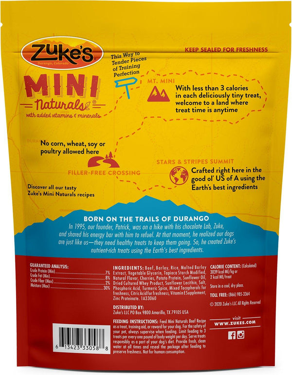 Zuke's Mini Naturals Beef Recipe Dog Treats