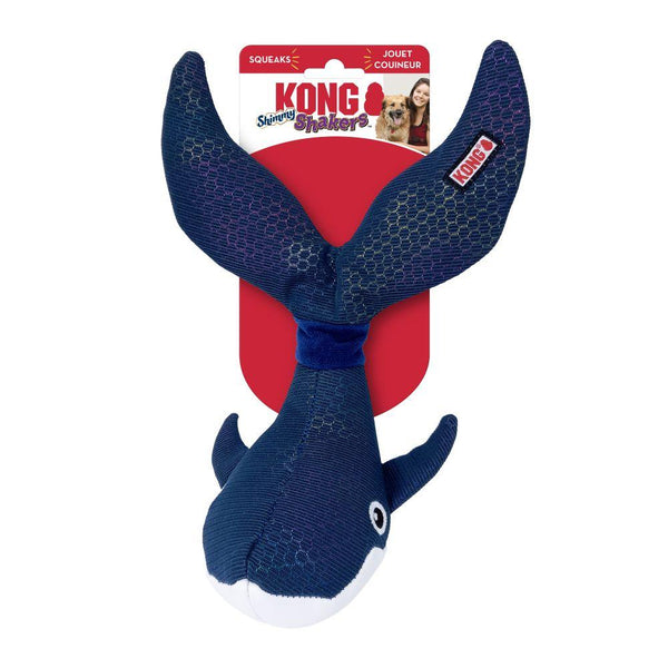 KONG Shakers Shimmy Whale Dog Toy, Blue