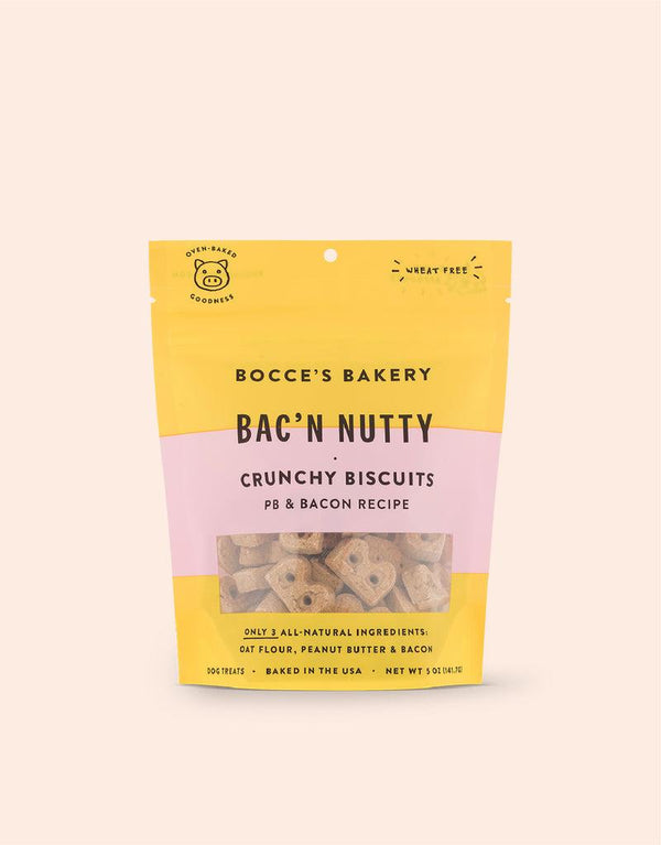 Bocce's Bakery Bac'N Nutty Biscuits PB & Bacon Dog Treats