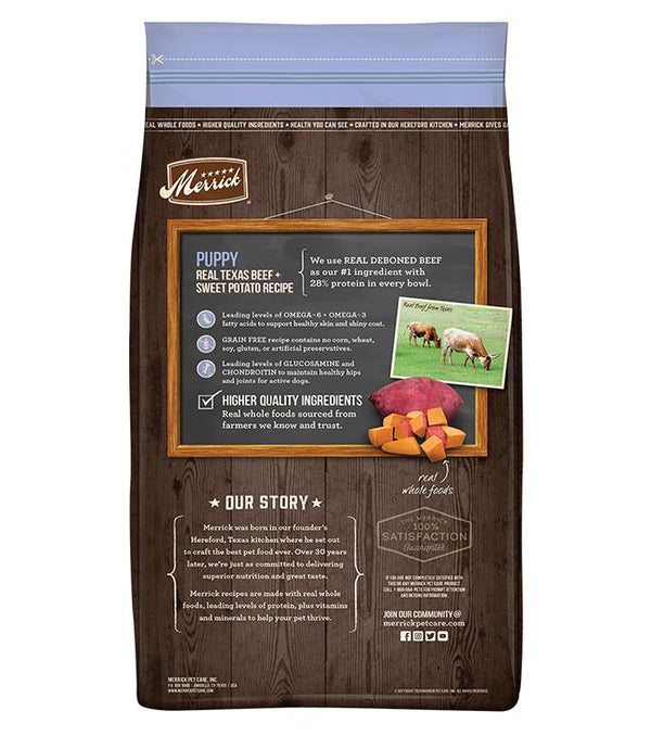 Merrick Real Texas Beef + Sweet Potato Puppy Recipe Grain-Free Dry Dog Food