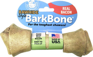 Pet Qwerks BarkBone Rawhide Style Bacon Flavor Dog Toy