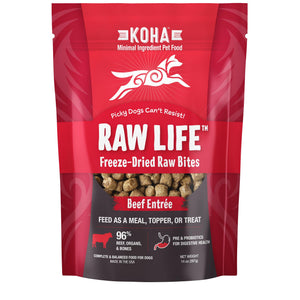 KOHA Raw Life Entrée de bœuf bouchées crues lyophilisées pour chiens