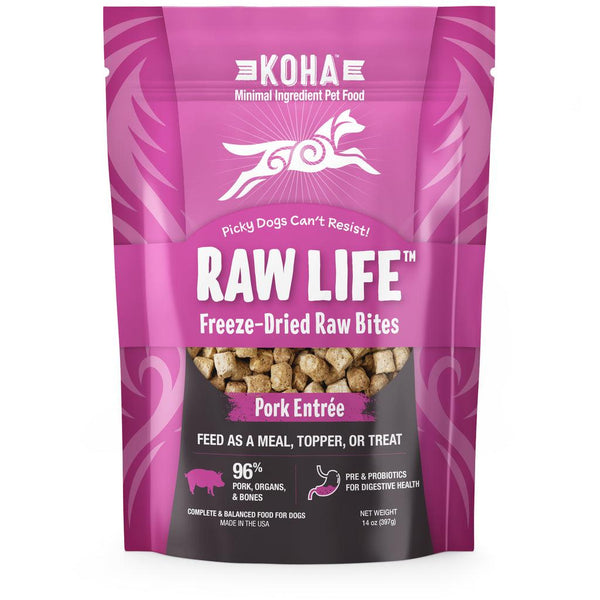 KOHA Raw Life Pork Entree Freeze-Dried Raw Bites for Dogs