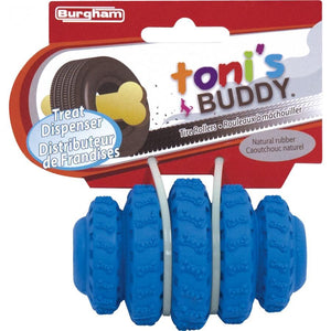 Burgham Toni's Buddy Rubber Tire Roller Treat Dispensing Dog Toy