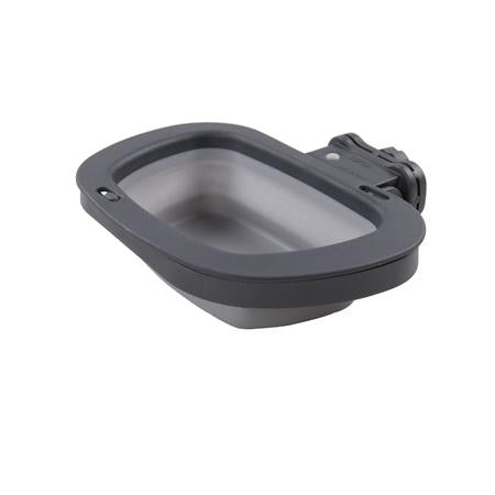 Dexas Collapsible Kennel Pet Bowl, Light Gray
