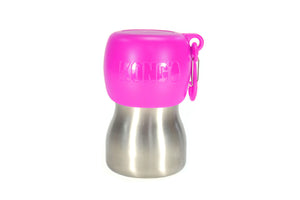 KONG H2O Stainless Steel Dog Water Bottle, Pink