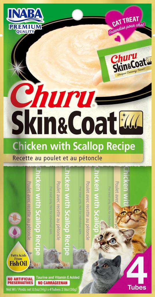 INABA Churu Skin & Coat Chicken with Scallop Grain-Free Cat Treats