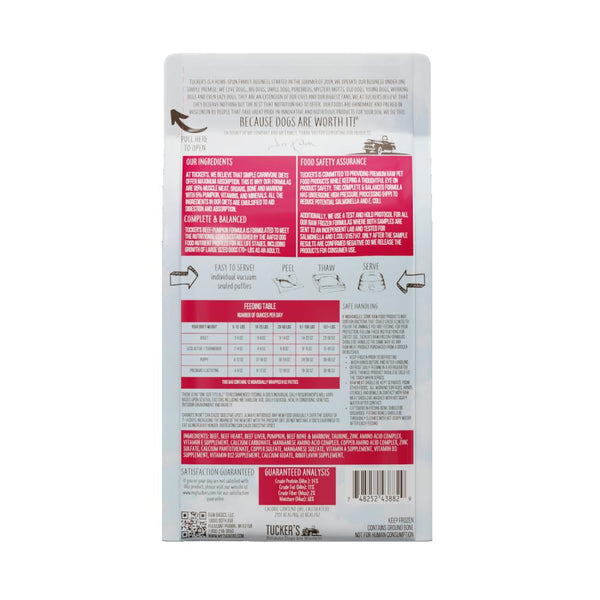 Tucker's Complete & Balanced Beef & Pumpkin Raw Frozen Dog Food