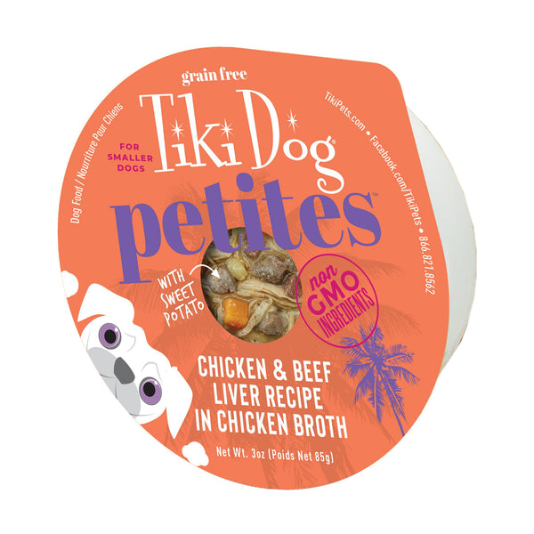 Tiki Dog Aloha Petites Chicken & Beef Liver in Chicken Broth Wet Dog Food Cup
