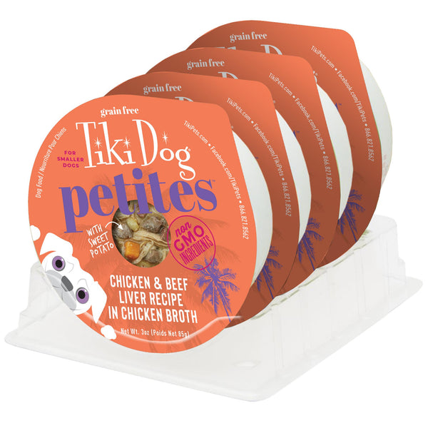 Tiki Dog Aloha Petites Chicken & Beef Liver in Chicken Broth Wet Dog Food Cup