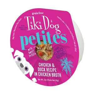 Tiki Dog Aloha Petites Chicken & Duck in Chicken Broth Wet Dog Food Cup