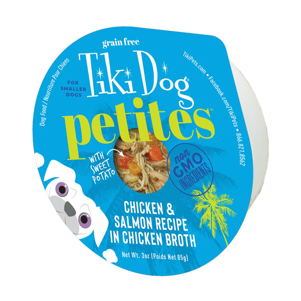 Tiki Dog Aloha Petites Chicken & Salmon in Chicken Broth Wet Dog Food Cup