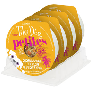 Tiki Dog Aloha Petites Poulet et foie de poulet dans un bouillon de poulet Nourriture humide pour chiens