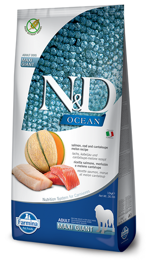 Farmina N&D Ocean Salmon, Cod & Cantaloupe Melon Adult Giant Dry Dog Food