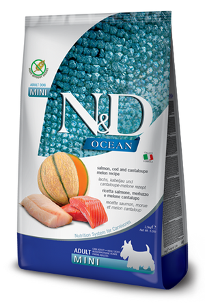 Farmina N&D Ocean Salmon, Cod & Cantaloupe Melon Adult Mini Dry Dog Food